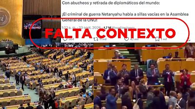 Este v�deo del boicot a Netanyahu en la Asamblea General de la ONU no es actual, es de 2025