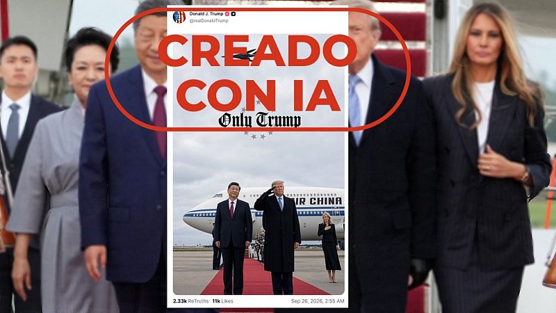 Trump vuelve a publicar una imagen falsa editada con IA: esta foto con Xi Jinping no es real