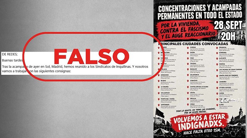 Estas 'concentraciones y acampadas permanentes en todo el Estado' no las convoca el Sindicato de Inquilinas