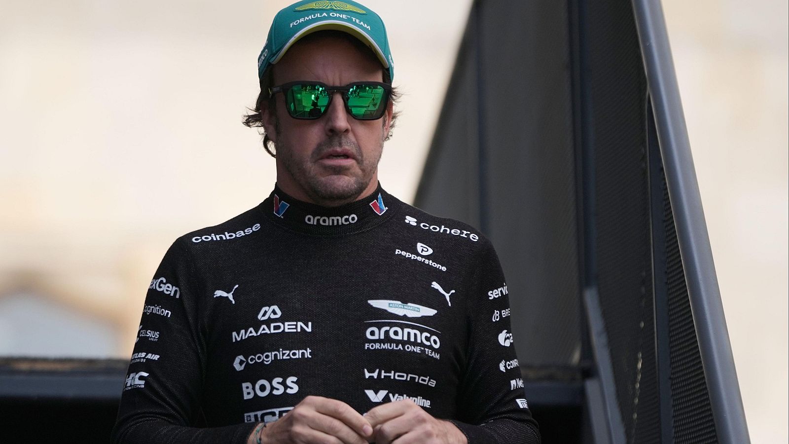 Imagen del piloto español Fernando Alonso durante el GP de Azerbaiyán.