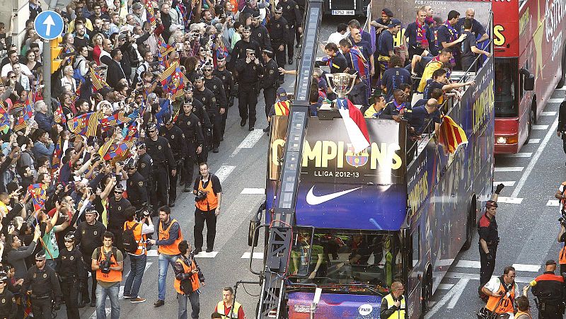 El Barça llevará su doblete a las calles de su ciudad este lunes