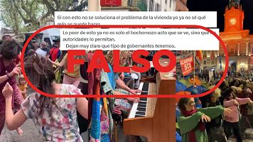 Mensajes que difunden los v�deos falsos o descontextualizados como si fueran de la acampada en Sol con sello falso