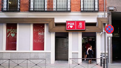 Vista de la sede del PSOE en la madrile�a Calle Ferraz.