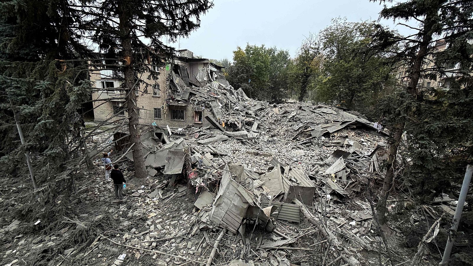 Edificio destruido en Zaporiyia