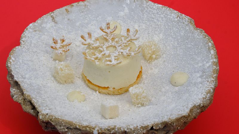 Receta de mousse de boniato con leche frita y crema de requesón de MasterChef Celebrity Legends