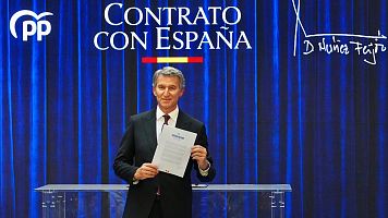 El l�der del PP, Alberto N���z Feij�o, en un acte aquest dilluns a Madrid