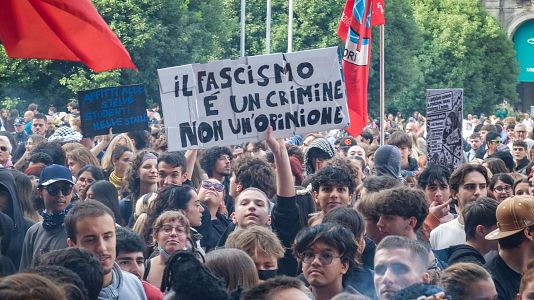 Protestas en Mil�n, Italia