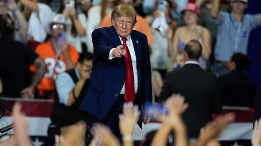 El presidente estadounidense Donald Trump durante uno de sus m�tines