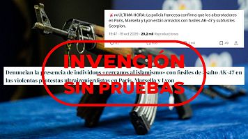 Publicaciones que afirman sin pruebas que hab�a fusiles AK-47 en las protestas de Francia