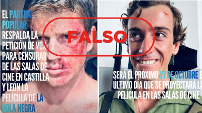 Im�genes que difunden que el Gobierno de Castilla y Le�n va a prohibir la proyecci�n de 'La bola negra' en cines con sello 'falso'
