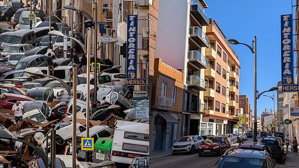 Imagen de la avenida G�mez Ferrer, que separa Sedav� y Alfafar, tras la dana y dos a�os despu�s