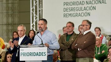 El presidente de Vox, Santiago Abascal, interviene en un acto de precampa�a en Valladolid, a 28 de octubre de 2026, en Valladolid