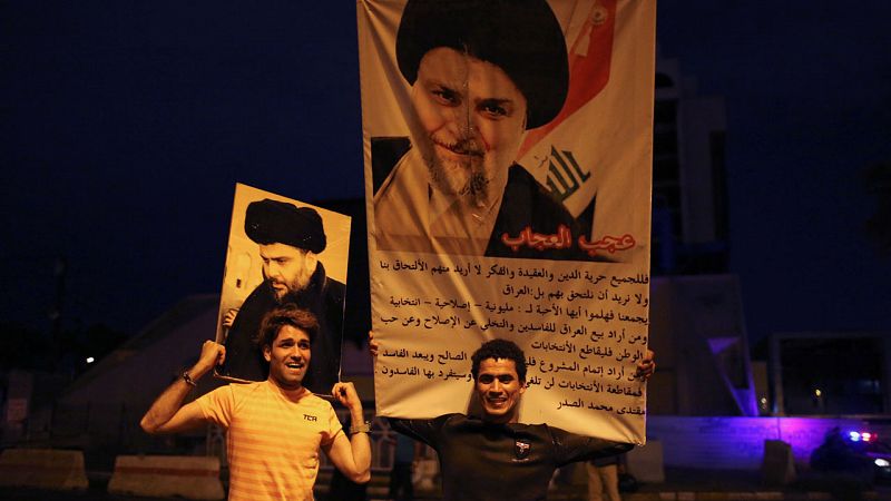 La coalición del clérigo radical Muqtada al Sadr encabeza el primer recuento parcial en Irak