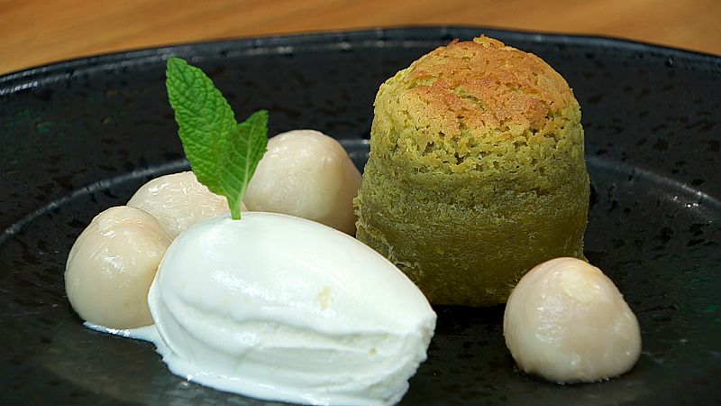 Receta de coulant de pistacho de los Hermanos Torres