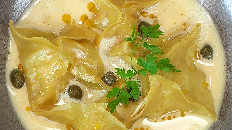 Raviolis de buey de mar