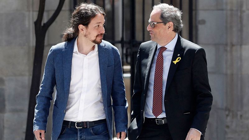 Iglesias dice que le "consta" que "la vía unilateral no está en la agenda" del Govern de Cataluña