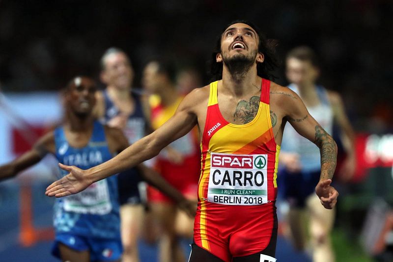 Fernando Carro se cuelga la plata con un carrern en los 3.000 obstculos