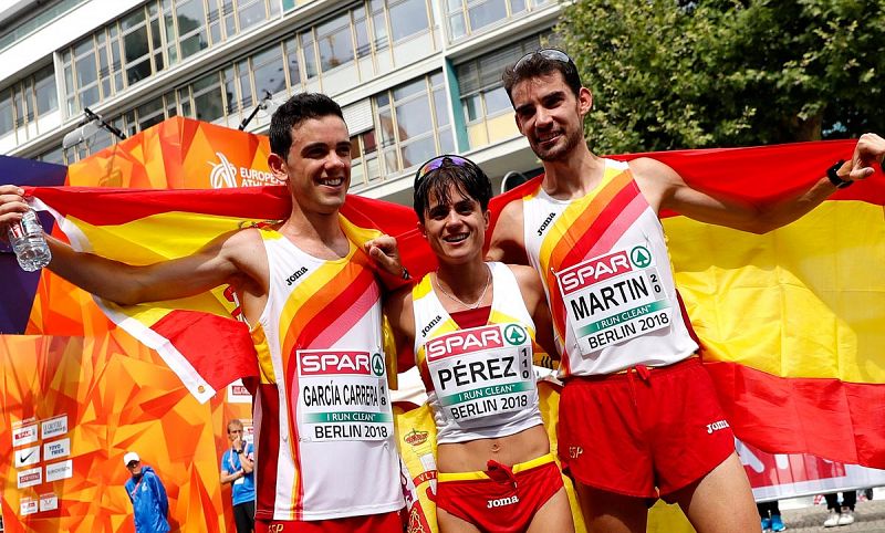 Recital espaol en los 20km marcha: lvaro Martn y Mara Prez se llevan el oro, Diego Garca, la plata
