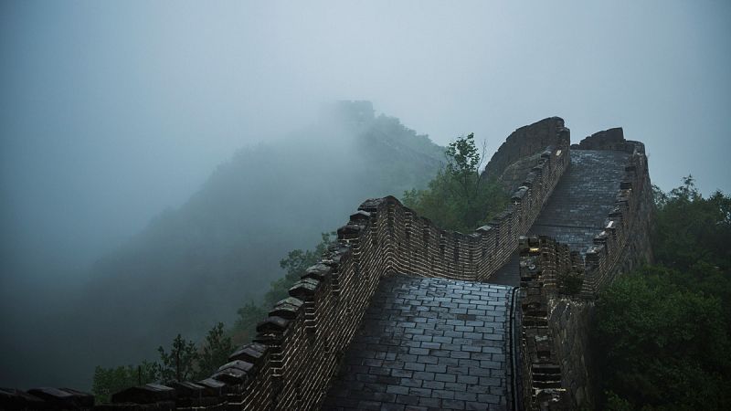 Cierran una sección de la Gran Muralla china por las lluvias torrenciales