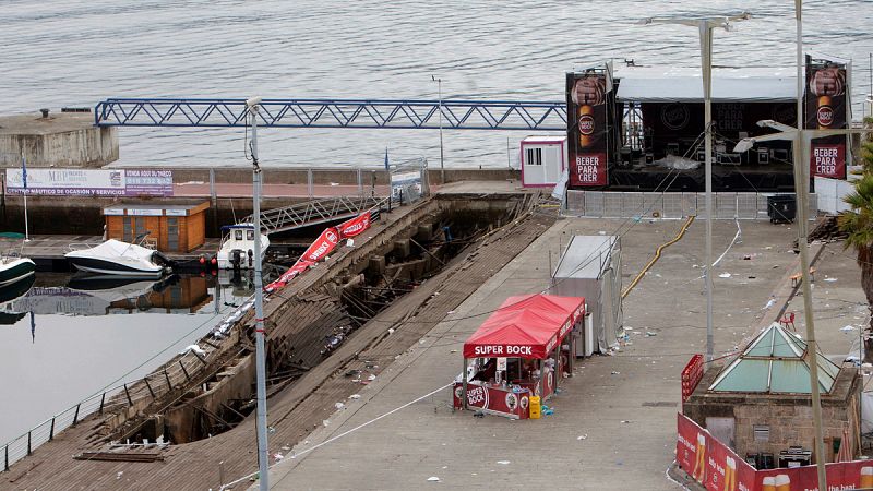 Seis personas siguen ingresadas por el derrumbe de una pasarela en el puerto de Vigo