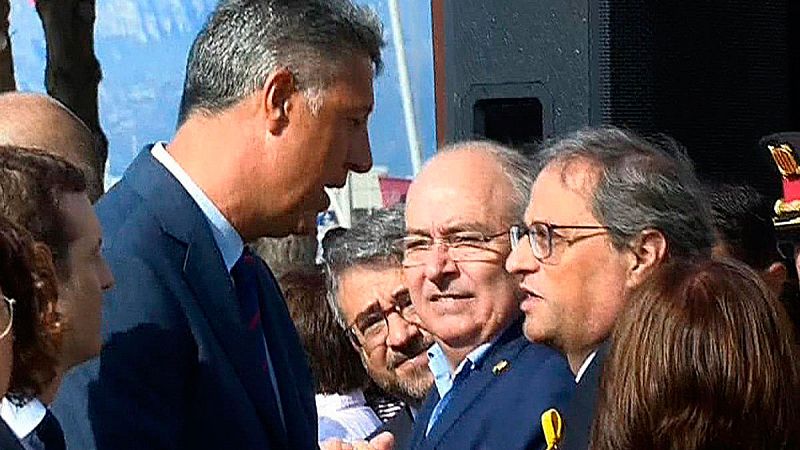 Albiol recrimina a Torra su amenaza de "atacar" al Estado en una tensa conversaci�n en el homenaje en Cambrils