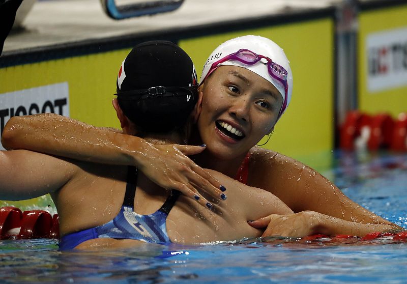 La china Liu Xiang, primera mujer que baja de 27 segundos en los 50 espalda