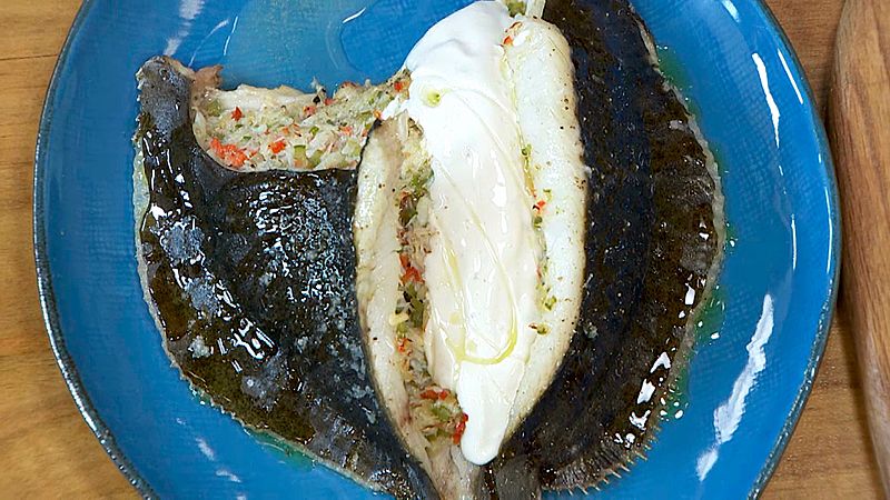 Rodaballo relleno de centollo