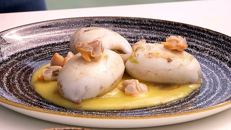 Sepia rellena de berberechos