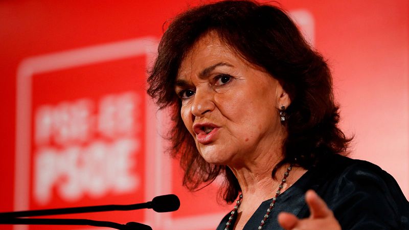 Carmen Calvo dice que "si el juicio tarda no sería lógico alargar la prisión preventiva" a los políticos independentistas presos