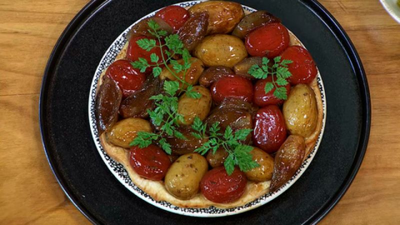 Tatin de tomates y patata