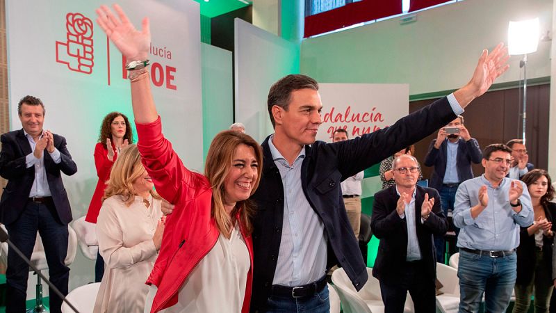 Díaz es elegida candidata del PSOE en Andalucía con el respaldo de Sánchez, que promete un plan de empleo en la región