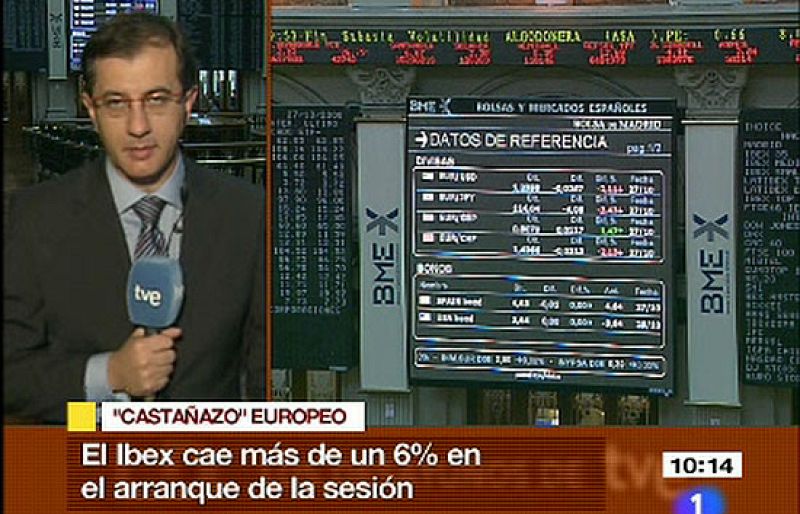 El Ibex 35 baja un 4,11% y mantiene el nivel de los 8.000 puntos