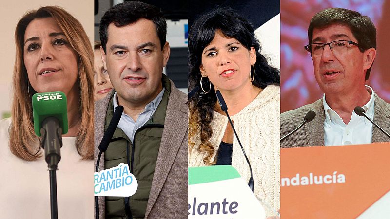 El debate definitivo a cuatro entre los candidatos de las elecciones de Andalucía, este lunes en RTVE