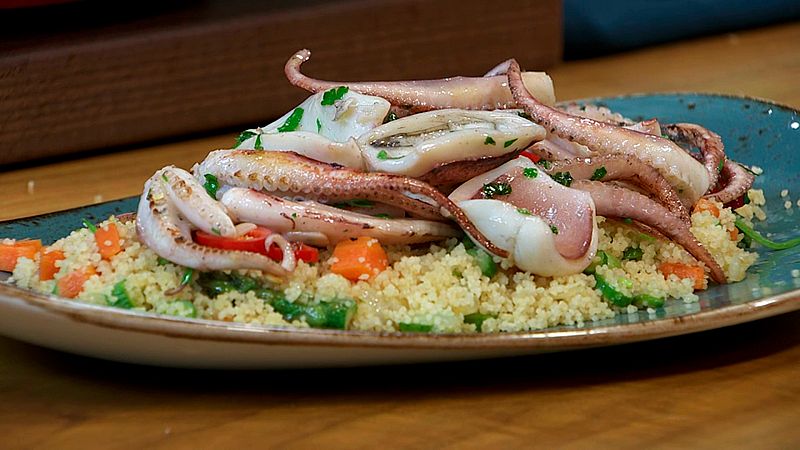 Cusc�s con verduras y pulpo