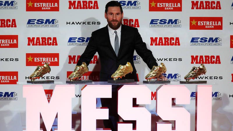 Messi recibe su quinta Bota de Oro