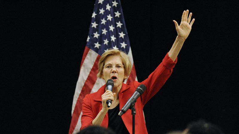 La senadora Ellizabeth Warren, primera gran candidata demócrata para competir con Donald Trump en 2020