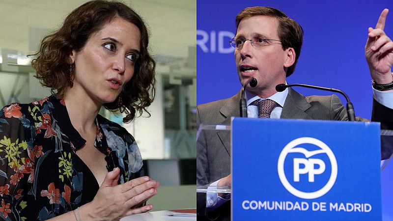Isabel Díaz Ayuso, candidata del Partido Popular a la Comunidad de Madrid y Martínez Almeida, a la Alcaldía