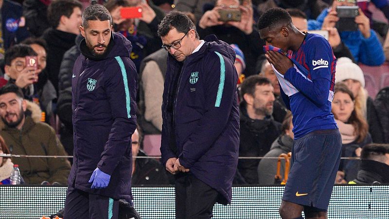 Dembélé estará 15 días de baja por un esguince de tobillo