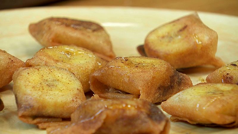 Crujientes de pl�tano y chocolate