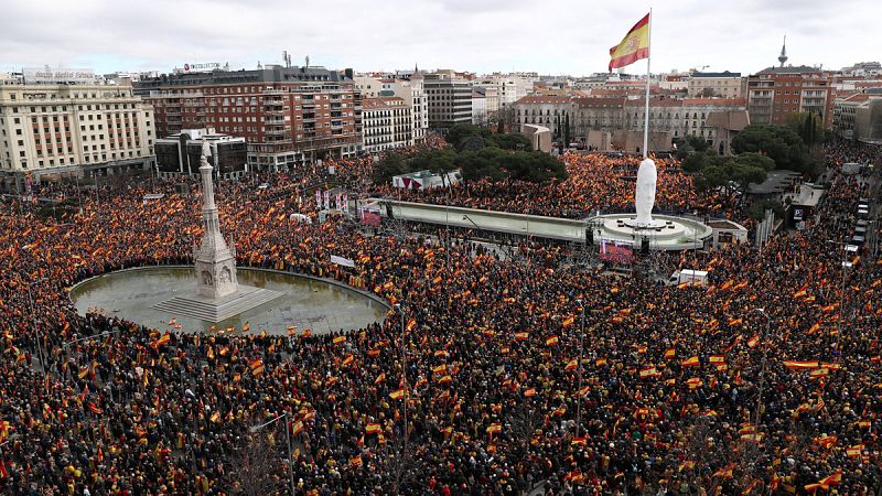 Así hemos contado minuto a minuto la manifestación de PP, Ciudadanos y Vox en Madrid