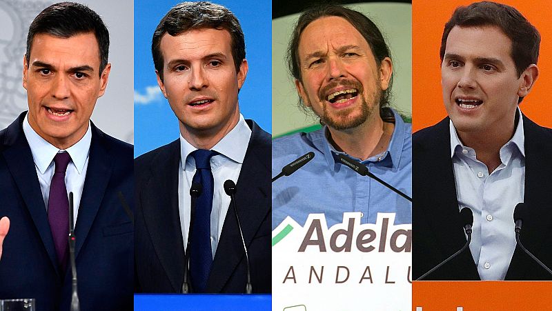 Sánchez, Casado, Iglesias y Rivera, preparados para la batalla electoral