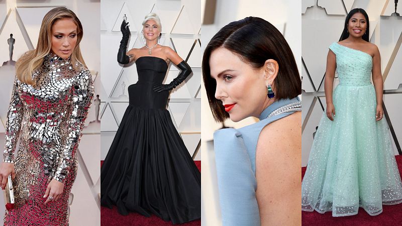 Lady Gaga y Charlize Theron, duelo en la alfombra roja