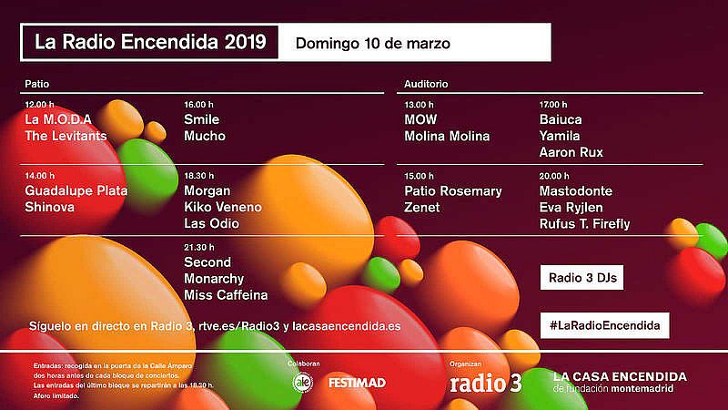 Radio 3 celebra una nueva edición de 'La Radio Encendida', con LA M.O.D.A., Morgan, Kiko Veneno o Miss Caffeina