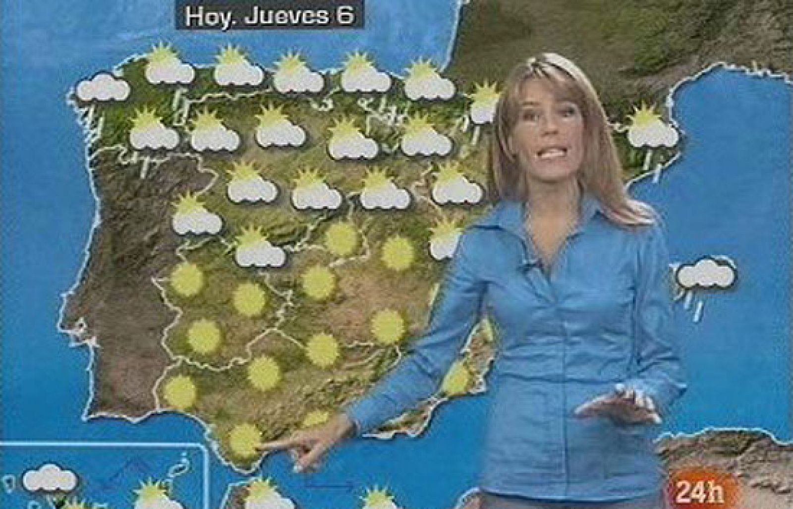 Este jueves se esperan lluvias en el tercio norte de la Península y temperaturas en descenso.
