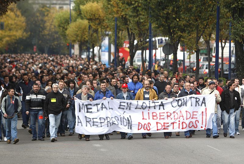 Manifestación del metal en Vigo para que no se enjuicie a cuatro empleados por sucesos de 2007