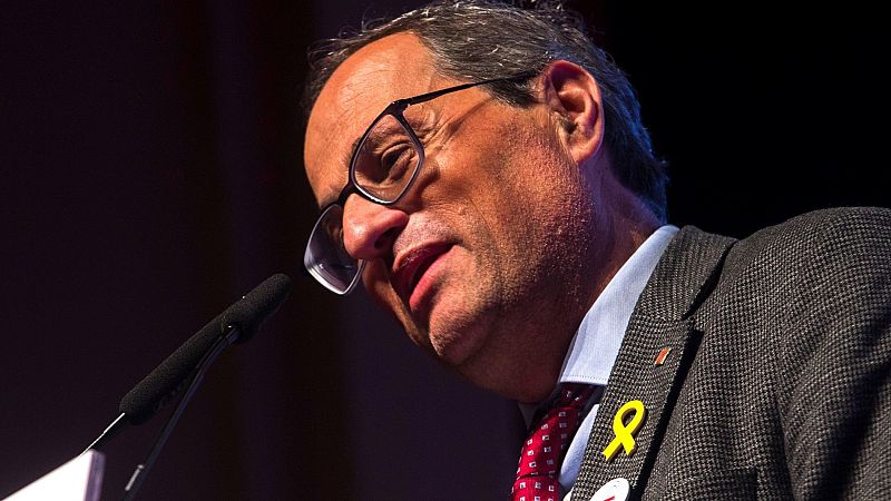Torra anuncia una querella por prevaricación contra la Junta Electoral Central tras retirar las pancartas con los lazos