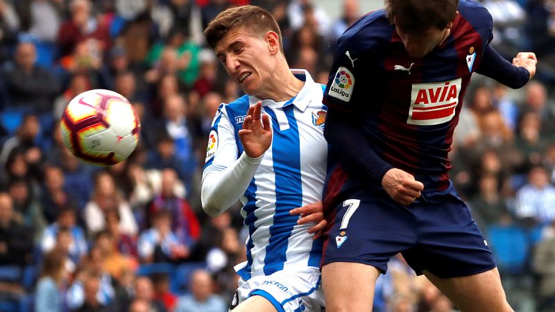 Jordán empata de falta para el Eibar un partido que la Real dominó durante 84 minutos