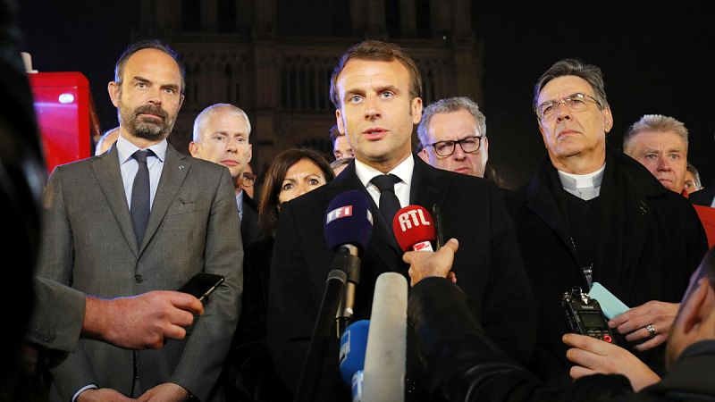 Macron, tras el incendio de Notre Dame: "La reconstruiremos todos juntos"