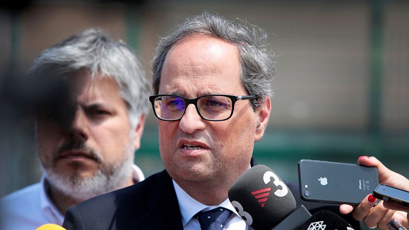 Torra apela a la mediación internacional y pide la libertad de los políticos presos en la Diada de Sant Jordi