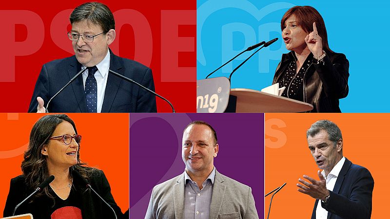 Los candidatos valencianos cierran la campaña autonómica con un escenario abierto y fragmentado